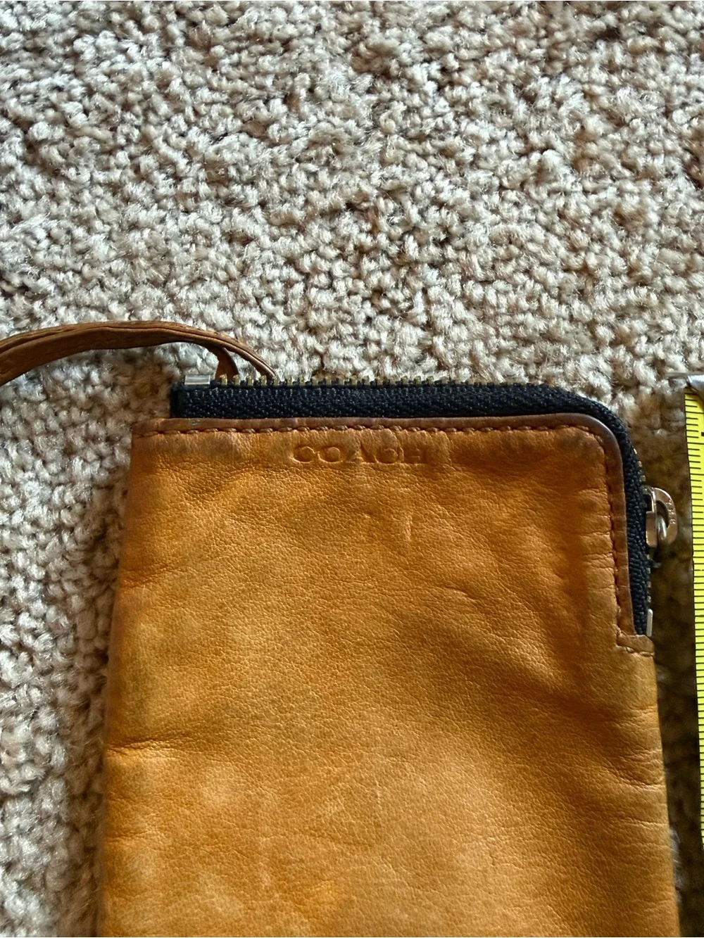 Coach Leather Key Ring Card Holder - Tan